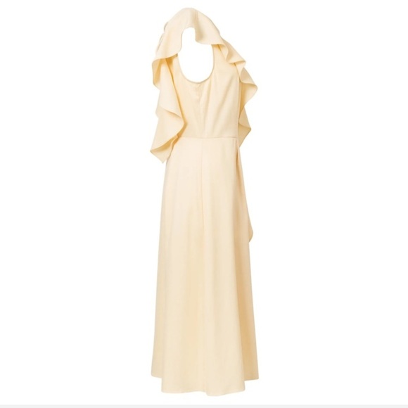 Oliver Bonas cloud frilled midi dress buttermilk size 12‎ NWT ruffle tie back - Picture 3 of 13